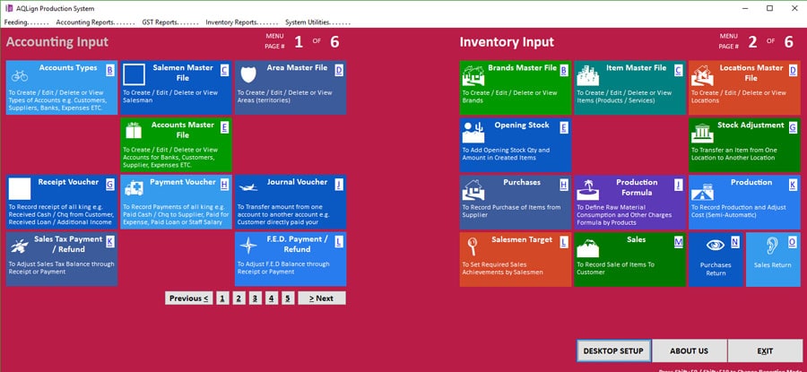 AQLign Production System - Easiest ERP Software for Manufacturers interface displaying automated double-entry ledger