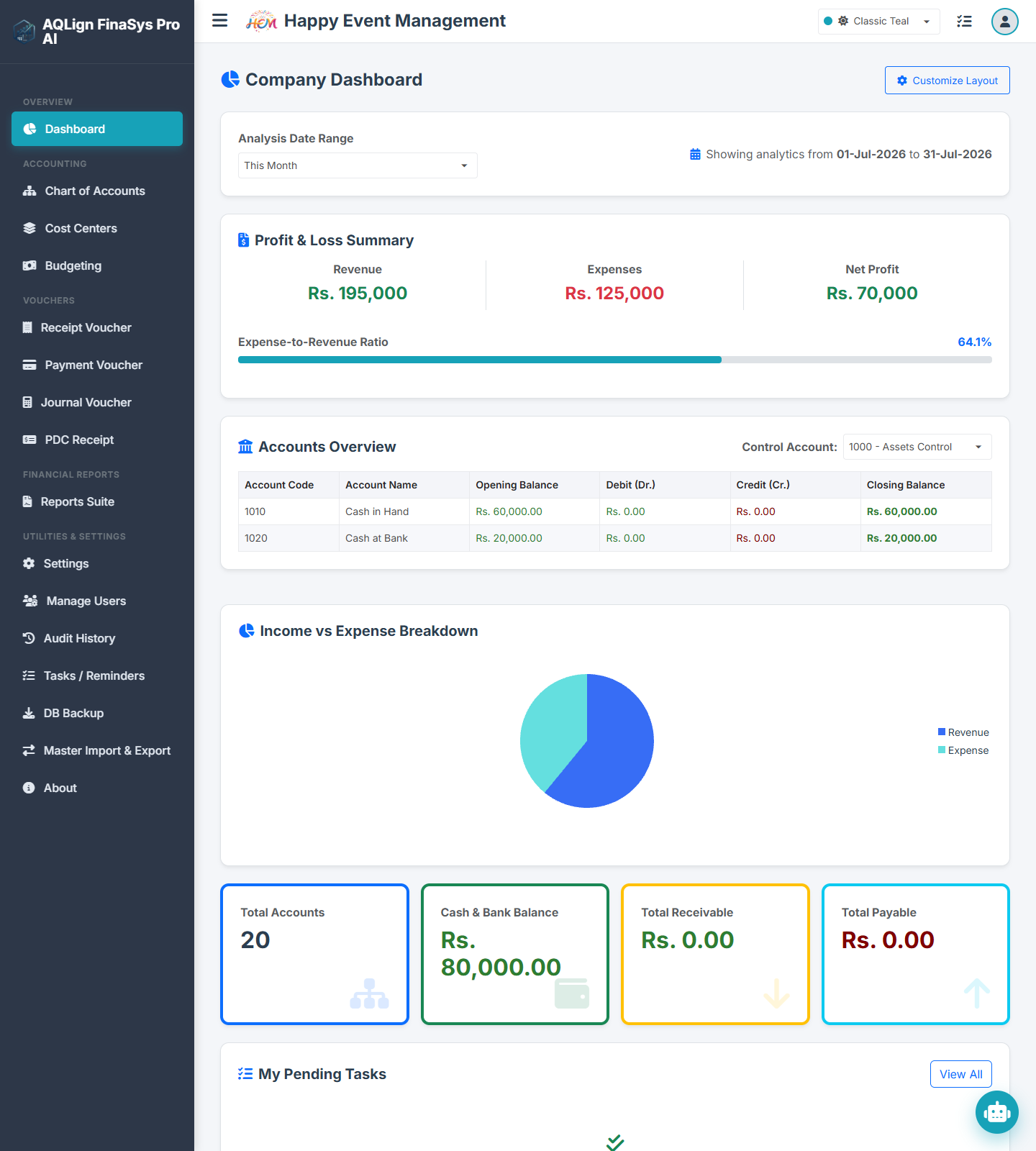 AQLign FinaSys Pro AI Interface