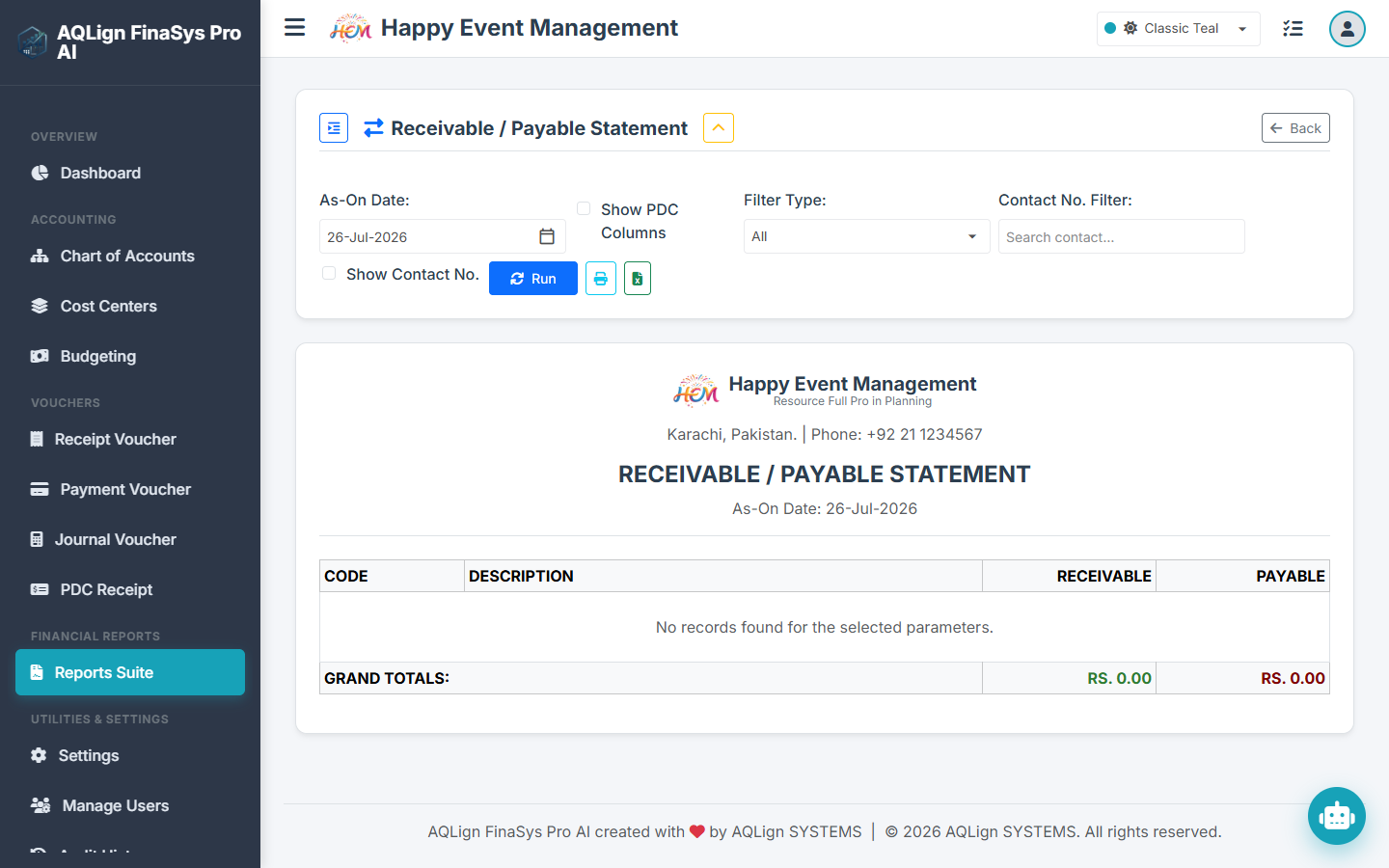 Receipts and Payments Statement