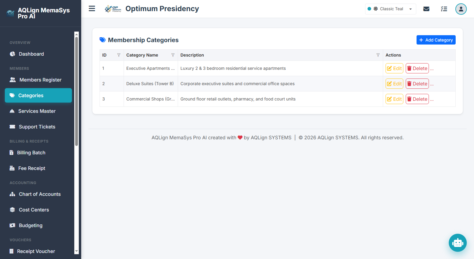 Services Master Engine & Subscription Catalog Screenshot