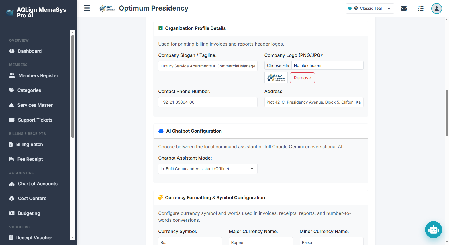 System Settings Bottom Section